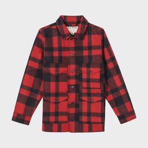 Filson Mackinaw Wool Cruiser Jacket Red and Black Plaid- Like New